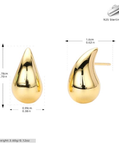 Gold Plated 925 Sterling Silver Teardrop Earrings Wholesale 11