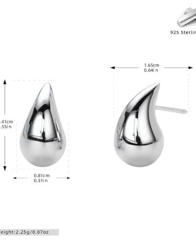 Gold Plated 925 Sterling Silver Teardrop Earrings Wholesale 13