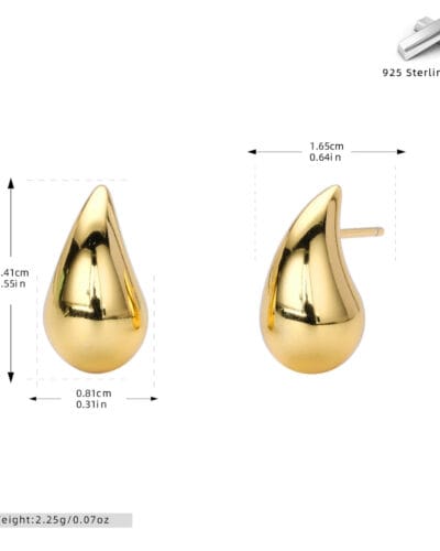 Gold Plated 925 Sterling Silver Teardrop Earrings Wholesale 14