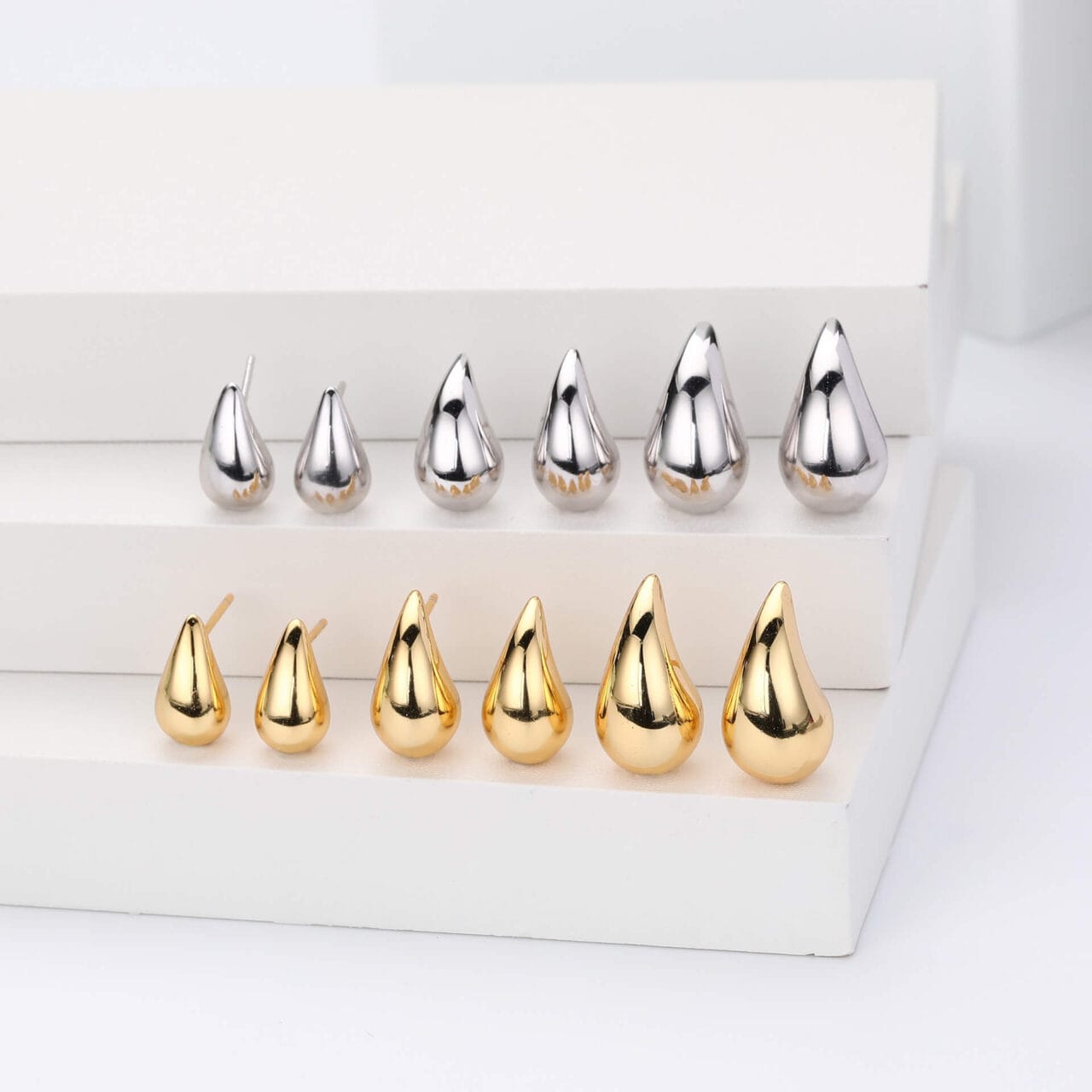 Alternative view of Gold Plated 925 Sterling Silver Teardrop Earrings Wholesale