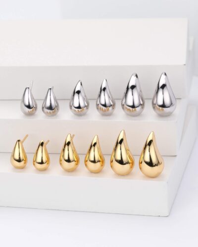 Alternative view of Gold Plated 925 Sterling Silver Teardrop Earrings Wholesale