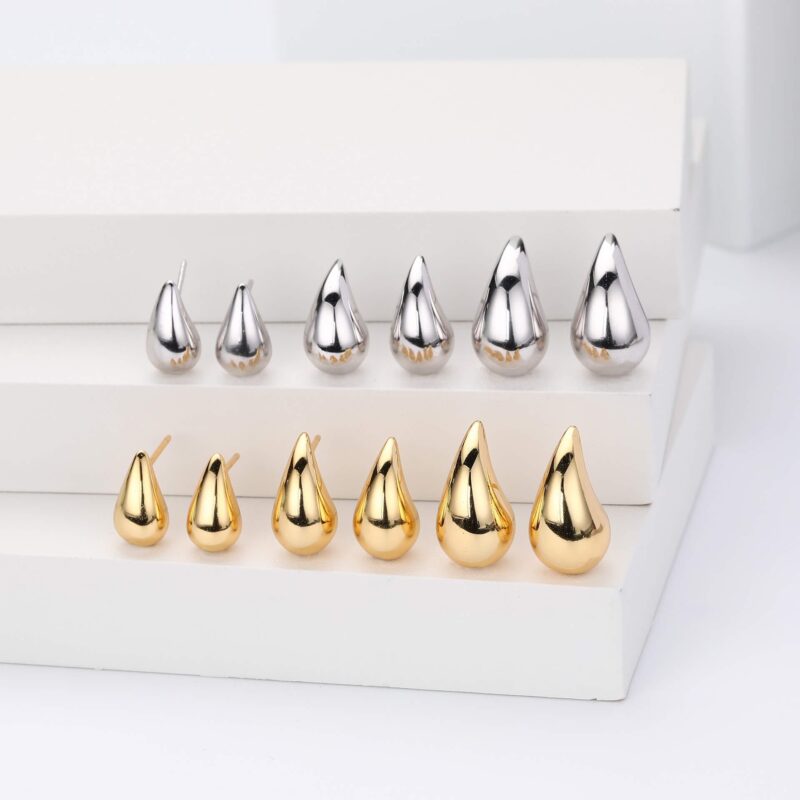 Gold Plated 925 Sterling Silver Teardrop Earrings Wholesale 5