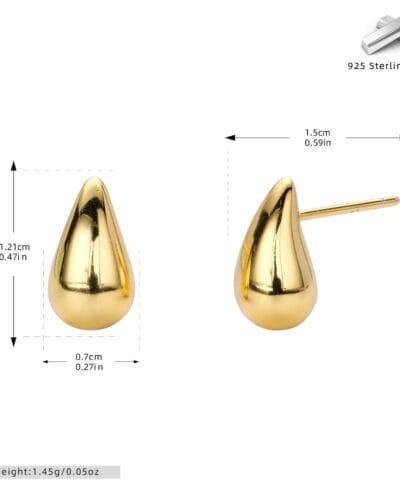 Gold Plated 925 Sterling Silver Teardrop Earrings Wholesale 8