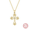 Gold-plated S925 Silver Celtic Trinity Knot Cross Necklace SHOW