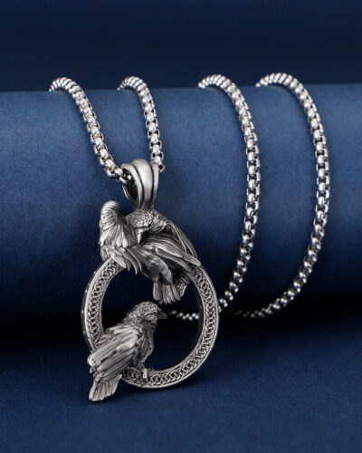 Gothic Men's Hip-hop Crow Pendant Stainless Steel Necklaceの別ビュー