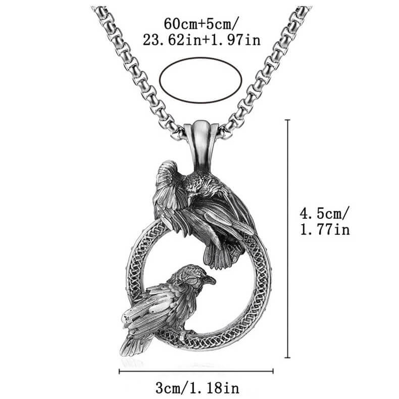 Gothic Mens Hip hop Crow Pendant Stainless Steel Necklace 2 1