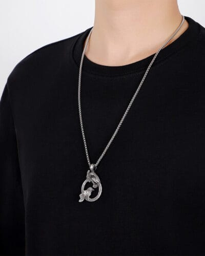 Gothic Mens Hip hop Crow Pendant Stainless Steel Necklace 5
