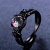 Gothic Punk Black Zircon Crystal Ring Unisex Bulk