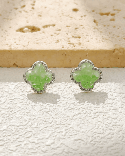Minimalist Stylish 4-Leaf Clover Crystal Earrings for Women Bulk