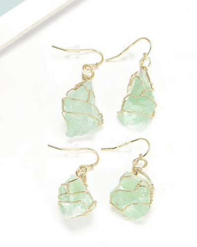 Irregular Natural Quartz Crystal Earrings 4pcs for Women Wholesale