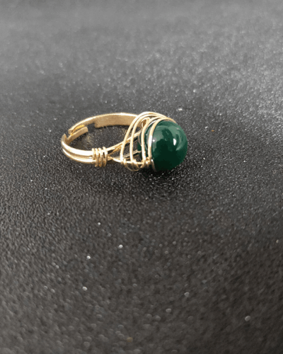 Genuine Black Agate Ring Simple Crystal Ring Wholesale