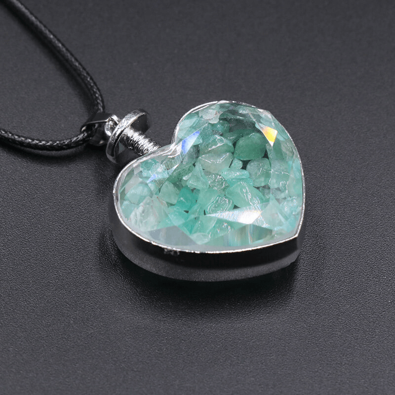 Simple Heart Citrine Crystal Necklace Chip Stones Pendant Wholesale