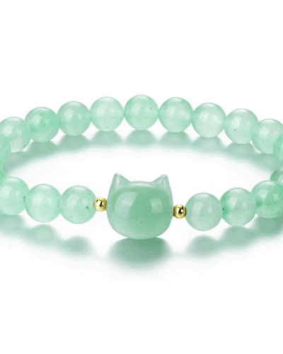 Simple Cat Healing Crystal Bracelets 8mm Unisex Wholesale