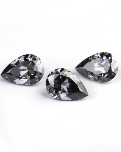 Alternatief beeld van Grey Pear Cut Moissanite Loose Stones Wholesale