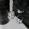 925 Sterling Silver Vintage Moonstone Crystal Ring Unisex Bulk