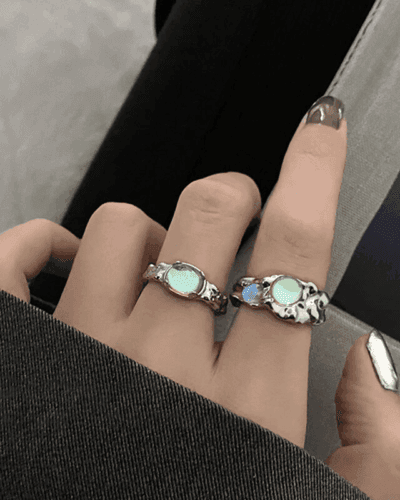 925 Sterling Silver Vintage Moonstone Crystal Ring Unisex Bulk