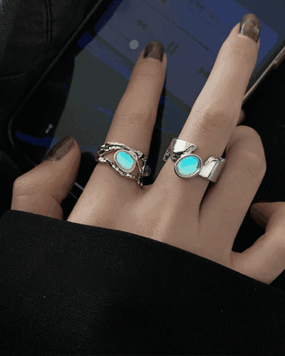 925 Sterling Silver Vintage Moonstone Crystal Ring Unisex Bulk