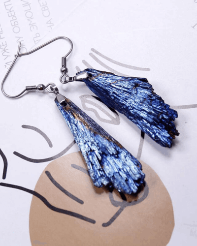 Handmade Bohemian Peacock Blue Tourmaline Earrings Crystal Earrings Bulk