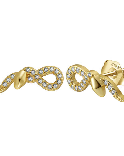 Handmade Cute 925 Sterling Silver Snake Earrings GOLD