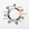 Healing 7 Chakra Stones Bracelet with Silver Patterns Bulk