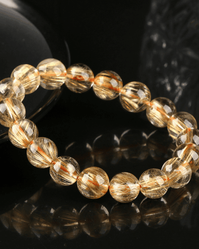 Healing Golden Rutilated Quartz Bracelet Women and Men