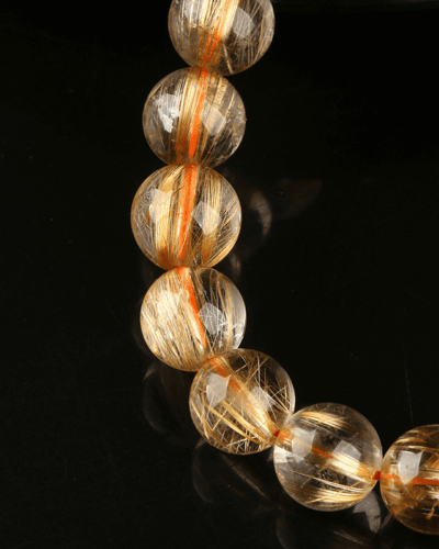 Healing Golden Rutilated Quartz Bracelet Women and Men