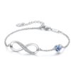 Heart Crystal S925 Sterling Silver Infinity Bracelet Blue
