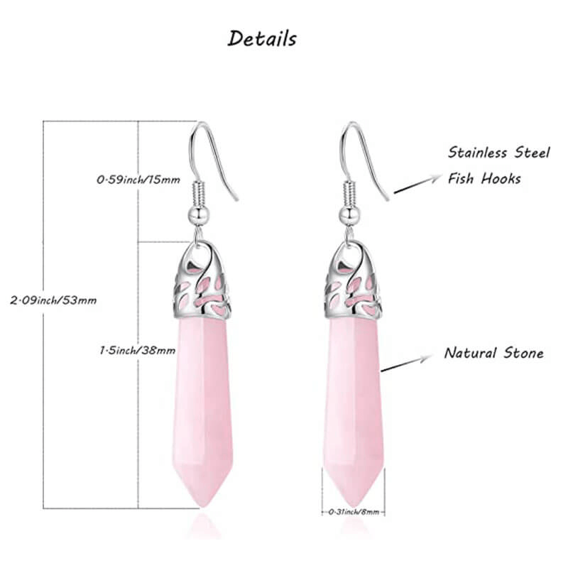 Hexagonal Crystal Dangle Earrings Chakra Healing Earring Wholesale - Görüntü 3