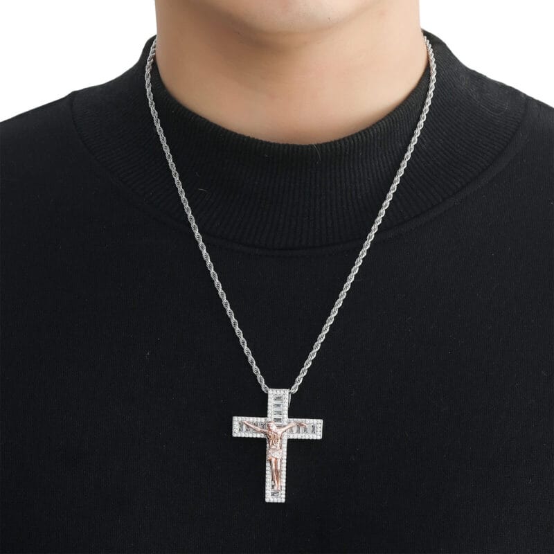 Hip Pop18K Gold Plated Jesus Cross Chain Vintage 2