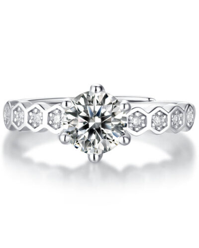 Honeycomb Setting Moissanite Engagement Ring Wholesale