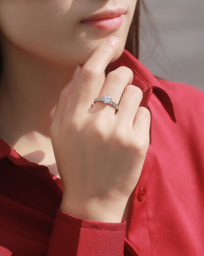 Honeycomb Setting Moissanite Ring Wholesale'nin alternatif görünümü