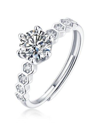 Honeycomb Setting Moissanite Engagement Ring Wholesale
