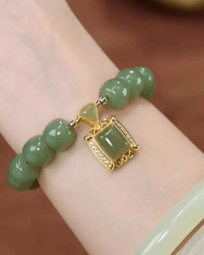 Green Jade Crystal Bracelet Imitation Hetian Jade Jewelry