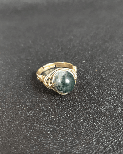 Genuine Black Agate Ring Simple Crystal Ring Wholesale