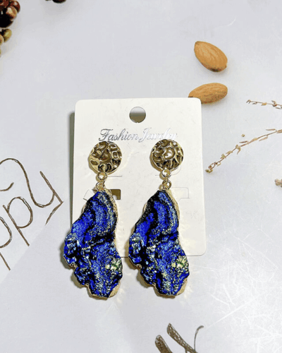 Blue Healing Stone Earrings Crystal Slice Earrings Wholesale