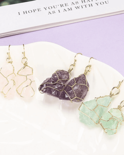 Alternatywny widok Irregular Natural Quartz Crystal Earrings 4pcs for Women Wholesale