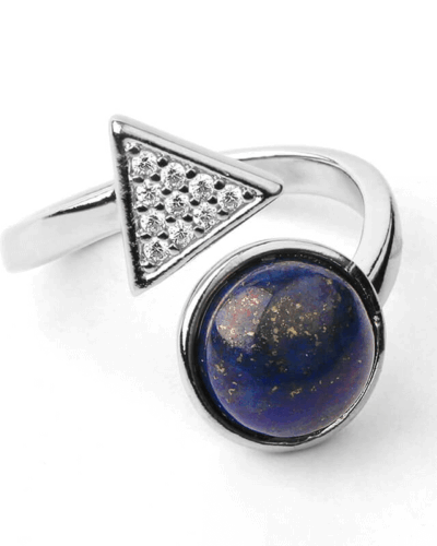 Adjustable Triangle Round Beaded Crystal Ring Unisex Wholesale