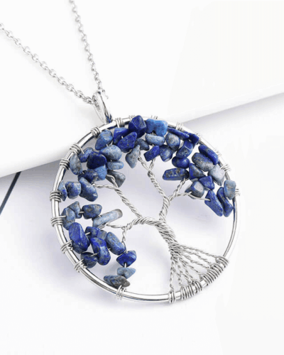 Round Tree of Life Pendant Delicate Crystal Necklaces Bulk
