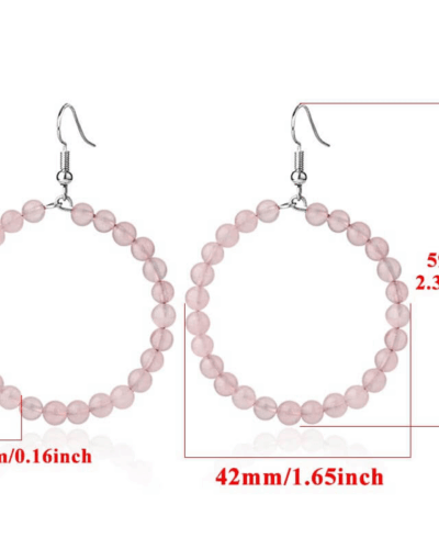 Large Chic Crystal Earrings Bead Hoops for Women Wholesale