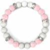 Pink Rose Quartz and Lava Stone Bracelet