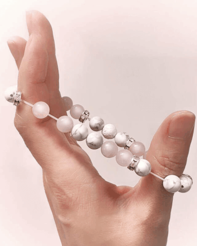 Pink Rose Quartz and Lava Stone Bracelet