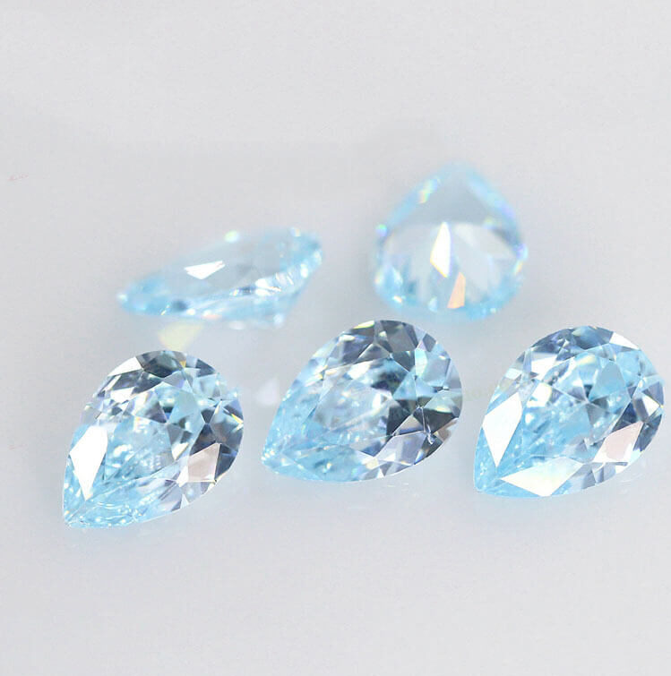Light Blue Pear Cut Moissanite Loose Stones Wholesale - Görüntü 2