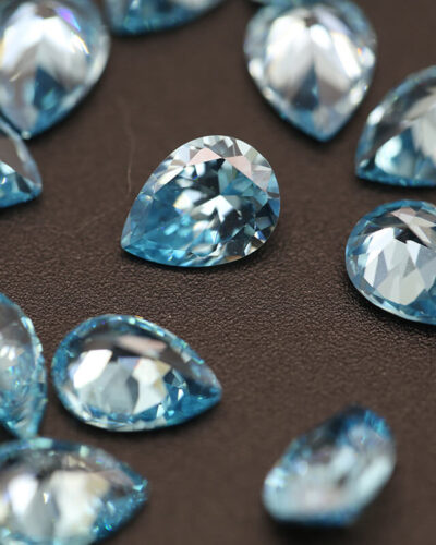 Light Blue Pear Cut Moissanite Loose Stones Wholesale