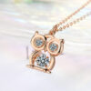 Lively 14k Gold plated Silver Owl Pendant Necklace SHOW