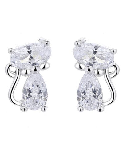 Lovely 925 Sterling Silver Cat Stud Earrings Bulk