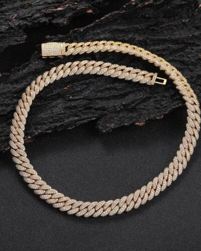 Luxury 10mm Diamond Miami Cuban Link Chain Bulk -gold