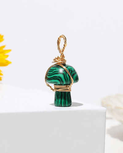 Colorful Mushroom Crystal Pendant Chain Healing Crystal Pendant Bulk