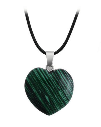 Hand-Carved Heart Shaped Pendant Crystal Necklace Unisex Wholesale