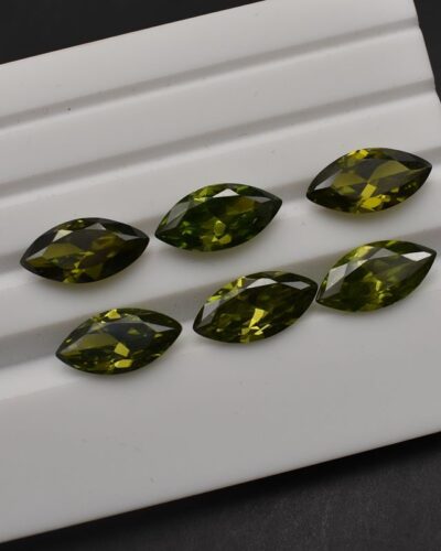 Marquise Cut Dark Green Moissanite Loose Stones