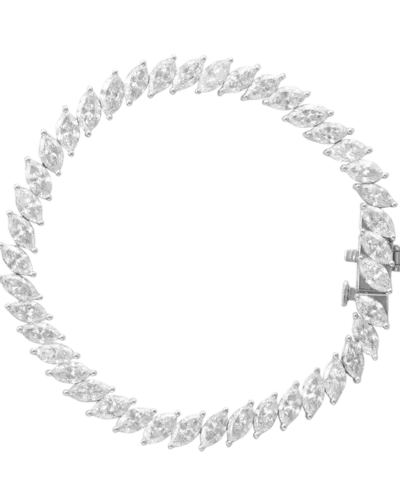 Marquise Sterling Silver Moissanite Tennis Bracelet (3)